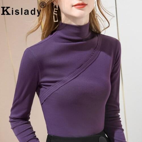 2020 Turtleneck Long Sleeve Vintage Shirts Plus Size Sexy OL Tops Gothic Harajuku Shirts Korean Patchwork Fashion Women Clothes
