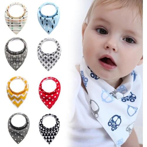 4Pcs Baby Bibs Adjustable Absorbent Cotton Soft Babies Bandana Drool Scarf for Teething Adjustable Unisex Burp Cloths Towels