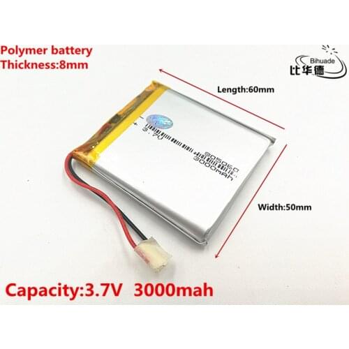805060 3.7V lithium-ion polymer battery 3000 mah vehicle traveling data recorder LED