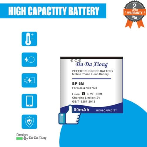 2600mAh BP-6M Battery for Nokia N73 N77 N93 N93S6151 6233 6234 6280 6288 9300 9300i Replacement Phone battery
