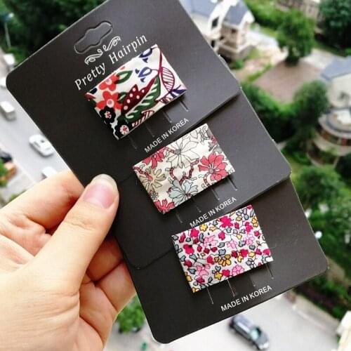 Аксессуары для волос Square Hair Accessories Kids Lovely Hair Clip резинки для волос Accesorios para el cabello Floral Printing