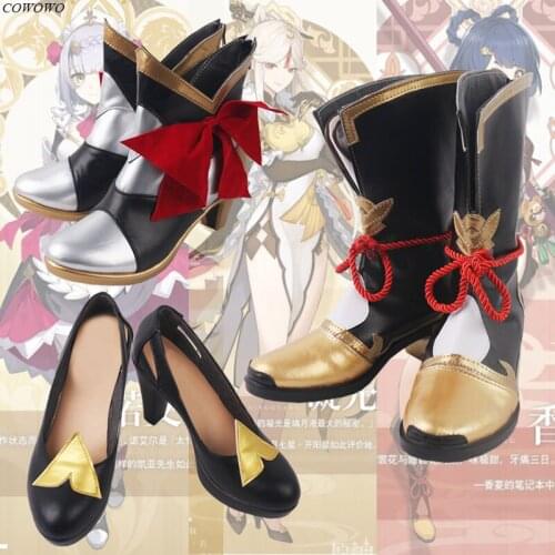 Anime! Genshin Impact Xiangling Noelle Ningguang Cosplay Shoes Fashion The High Quality Role Playing Boots Women/Men Size 35-44