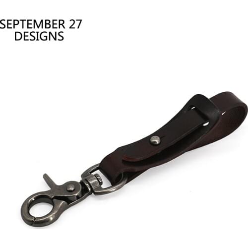 Car Keychain Men Genuine Leather Multifunctional Waist Hanging Car Key Ring 100% Top Cowhide Vintage Housekeeper Holder Male