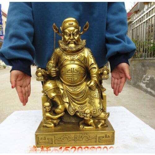 38CM large 2021 Company HOME courtyard Exorcise evil spirits TOWN HOUSE Heavenly Ghostcatcher zhong kui FENG SHUI copper statue