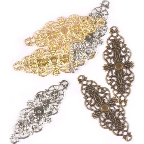 Bronze Tone Flower Filigree Connectors Wraps Embellishments For Scrapbook Home Decoration DIY Metal Crafts Supplies 10Pcs yk0734