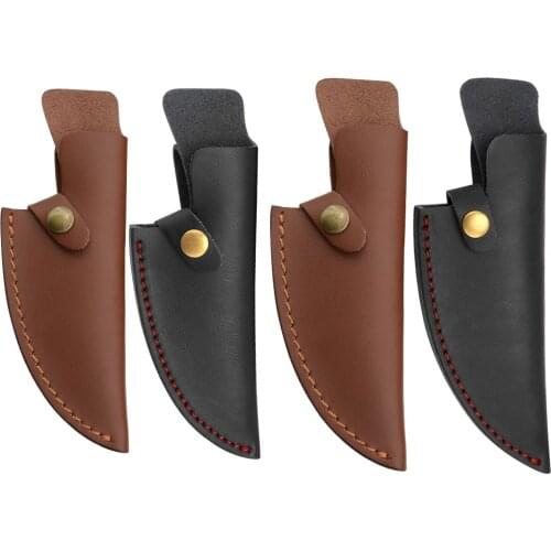 5.5"6" Inch Knife Sheath Leather Case For Fixed Blade Serbian Boning Knife Holder Outdoor Tool Belt Loop Clip Knives Scabbard
