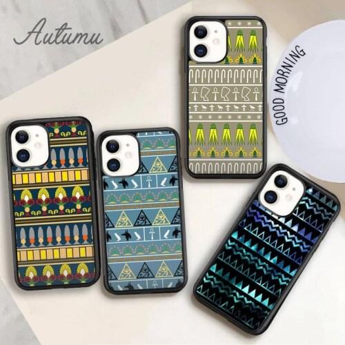 Tribal Aztec Print Phone Case for iPhone 11 12 Pro Max mini X XR XS SE 2020 5 6S 7 8 Plus Samsung Galaxy S8 S9 S10 Cover shell
