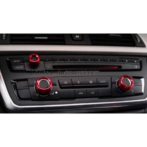 For BMW 5 Series F10 GT F07 Red Air Condition Knob Cover 2011-2015 High Equipped