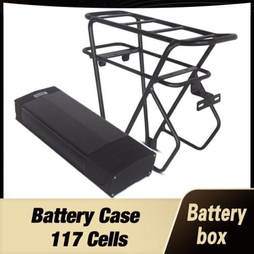 48V ebike battery case 36V 52V 60V 72V Electric bike battery box 5V USB Double Layer luggage rack 10S10P 13S9P 14S8P 16S7P 20S5P