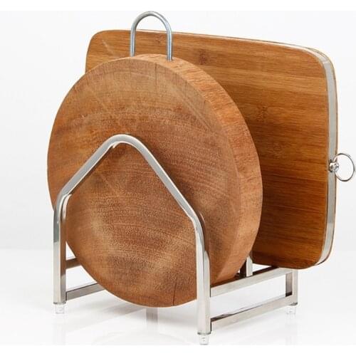 Stainless Steel Double-layer Pot Lid Holder Durable Cutting Board Rack Kitchen D0LD