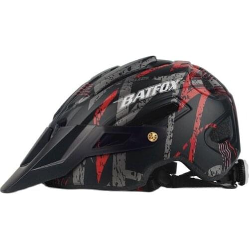 BAT Fox mtb Bicycle helmet mountain bike one-piece riding helmet with warning light safety helmet Professional Road Mountain