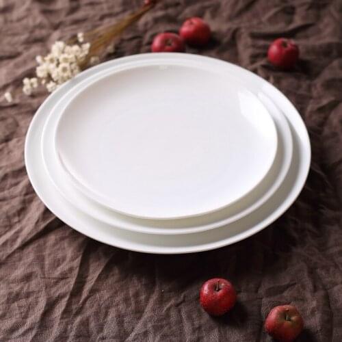 European Style Creative Steak Western Food Plate Dried Fruit Plate Candy Plate Dumpling Plate Ceramic White Bone China Tableware