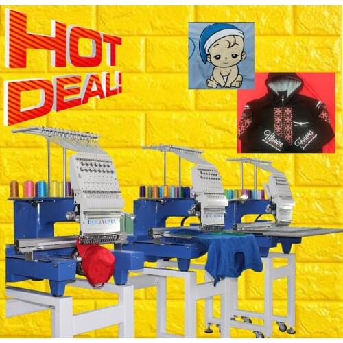 Computerized single head embroidery machine as brother type for shirt and cap design