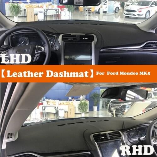Leather Dashmat Accessories Car-Styling Dashboard Covers Pad Dash Mat Sunshade Carpet For Ford Mondeo MK5 2014 2015 2016~2019