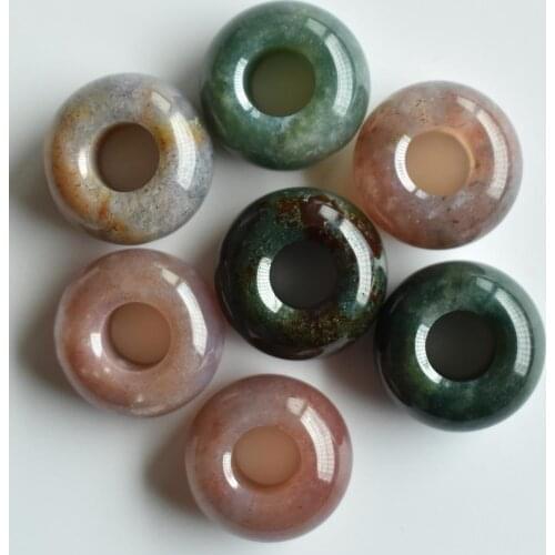 Fashion good quality natural india onyx round shape big hole beads 8x14mm for jewelry marking 30pcs/lot wholesale free shipping