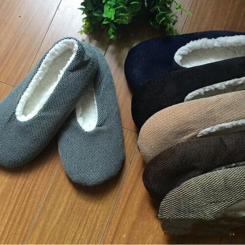 Mens Warm Thicken Slippers Socks Floor Shoes Non-slip Plush Slippers Thick Faux Fur Shoes Household Indoor Winter Fashion Coral