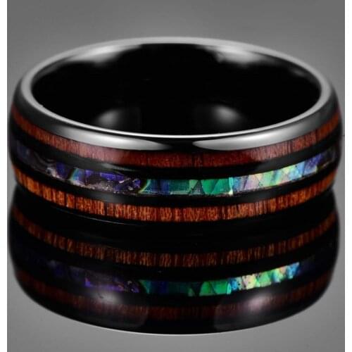 Vintage Wood Grain Stainless Steel Rings Mens finger-ring Gothic Jewelry Ring Itachi Bague Homme Anillos Acero Inoxidable Mujer