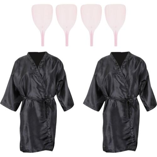 2x Non Stick Hair Cutting Capes Gowns Barber Gown Apron + Hairspray Masks