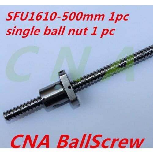 NEW 16mm RM1610 Ball Screw Rolled ballscrew 1pcs SFU1610 L 500mm with 1pcs 1610 Flange single ballnut for CNC part