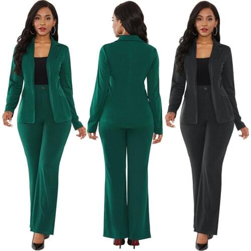 Solid-colored Suit Professional Dress 2021 Autumn/winter New Womens Sexy Two-piece Suit Women Elegance Suits