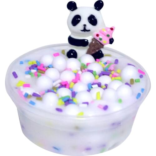 Panda Beads Slime Fluffy Glue Charms For Slime Additives Clay Supplies Plasticine Slimes Kit Chocolate Modelling Toy#L