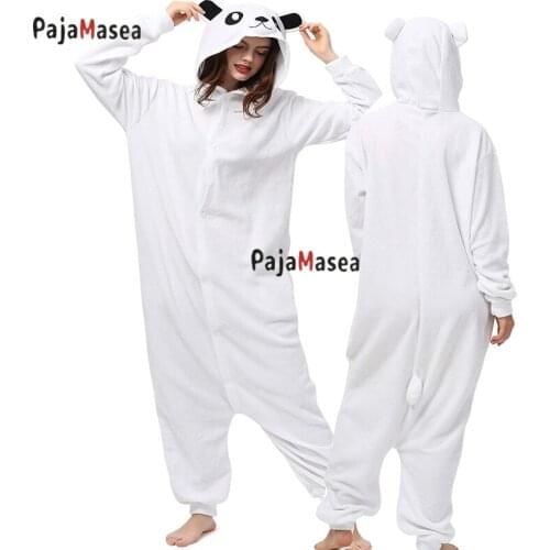 Polar bear Kigurumi Women Pajamas Unisex Adults Animal Onesie Cosplay Costume Halloween party Men One Piece Pijamas Sleepsuit