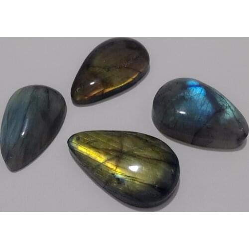 BEADJOY- Strong Flash Labradorite Pendant 30-50mm Pear Shape Semi gem stone Jewelry Pendants 2pcs/lot