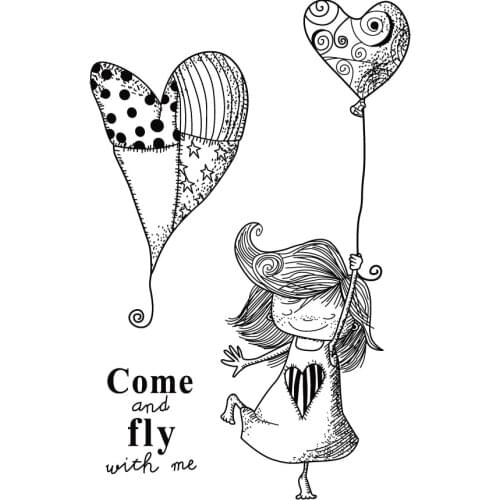 Fly/girl/Transparent Clear Stamps for DIY Scrapbooking/Card Making/Kids Christmas Fun Decoration Supplies
