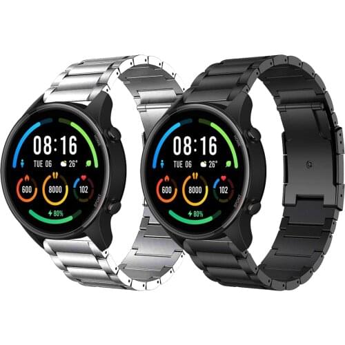 22mm Titanium Strap For Xiaomi Watch Color Sports Edition Band for Mi Watch Color Strap Metal Steel Clasp Bracelet Watchbands