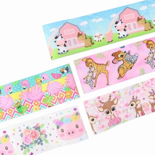 22MM 25MM 38MM 50MM 75mm Printed Pattern on Grosgrain Ribbon for diy ribbon