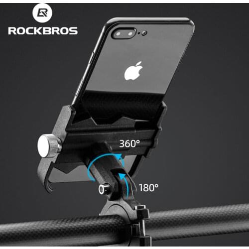 ROCKBROS Electric Bicycle Motorcycle Scooters Bike Phone Holder 360 Rotatable Anti-slip Mechanical Stable Navigation Bracket