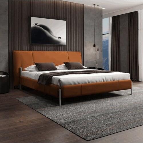 Luxury Hotel Leather Bedroom Furniture King Size Bed Frame Home Sleeping Bed muebles de dormitorio