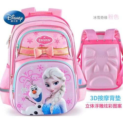Genuine Disney Frozen Sofia Elsa olaf 3D Backpack Girls Shcool Bag Kids Children Lovely Knapsack Baby Bags Gift For Girl