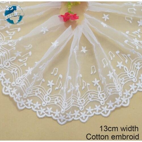 13cm width Cotton embroid sewing ribbon guipure lace trim or fabric warp knitting DIY Garment Accessories free shipping#2972