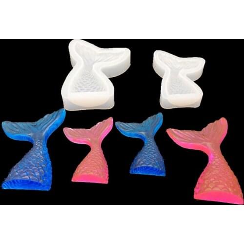 DIY Silicone Crystal Epoxy Fish Tail Mould Baking Fish Tail Resin Mould Super Mirror Mould Fondant Creative Household Goods