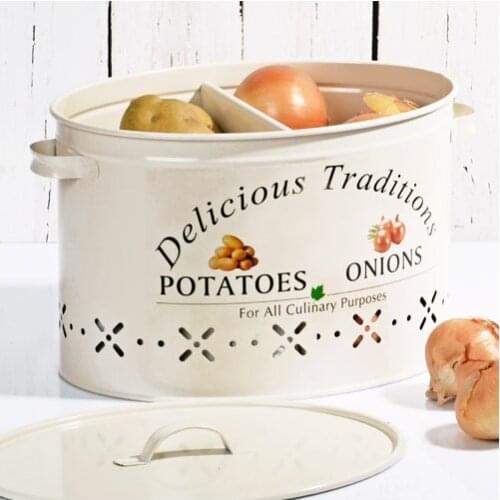 Modern Kosova Metal 2 Compartments Potato Onion storage box Cream organizer storage box органайзер rangement коробка для хранения
