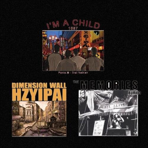 Tokyo night streets, Japan Heat Transfer Washable Clothing Deco Badges Diy T-shirt decoration Accessory Iron-On Transfer