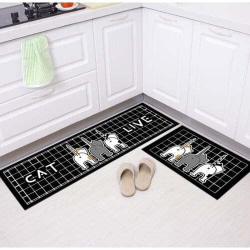 2pcs Multi-purpose Kitchen Mat , Bathroom Non-slip Floor Mat , 40x60cm Plus 40x120cm Coffee Table Carpet