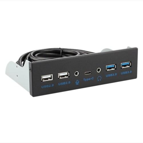 USB 3.0 Optical Drive Front Panel 5.25 Inch HUB 10Gbps TypeC3.1 USB2.0 Aux 3.5mm Computer Expansion Board for Desktop PC