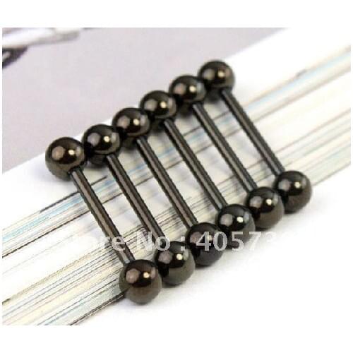 Vacuum Plating Black Tongue Bar Tongue Rings Barbell 14G 316L stainless Steel Hot Sale Brand New 1.6mm Body Piercing Jewelry
