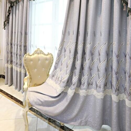 Curtain Fabric Factory Direct Chenille Embroidered Living Room Hollow Curtain Fabric Curtain Finished Product