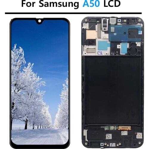 For Samsung Galaxy A50 SM-A505FN A505F/DS A505 LCD Display Touch Screen Digitizer With Frame For Samsung A50 lcd