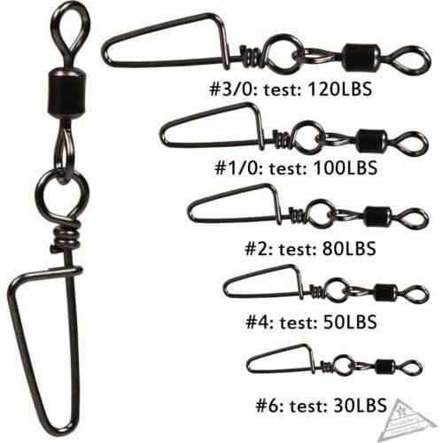 10/20pcs Stainless Steel Ball Bearing Fishing Swivels Snap Rolling Sea Fishing Swivels Snaps Connector Fishing Accessories