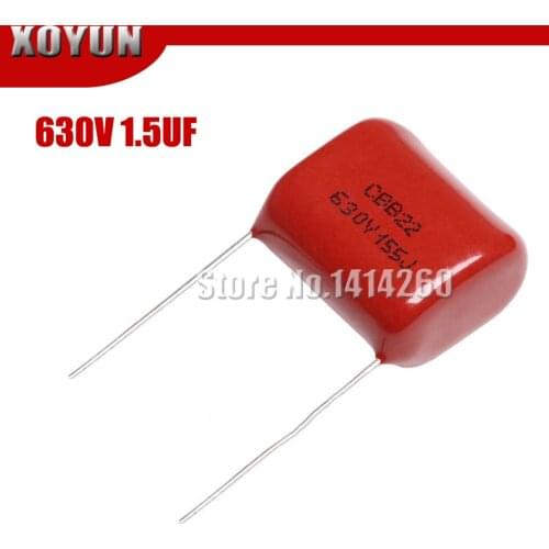 10PCS 630V155J 1.5UF Pitch 20mm 630V 155 155J 1500nf CBB Polypropylene film capacitor
