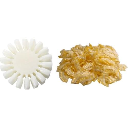 10Pcs Nail Art Tips Gel Display Practice Wheel With 100Pcs Disposable Hairdressing Earmuffs Salon Clear Ear Cover