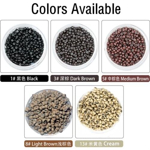 1000pcs SHUOHAN 3*2mm Copper Silicone Nano Micro Link Tube Ring for Wig Hair Extensions Lined Beads Salon Tools Nanometer Beaded