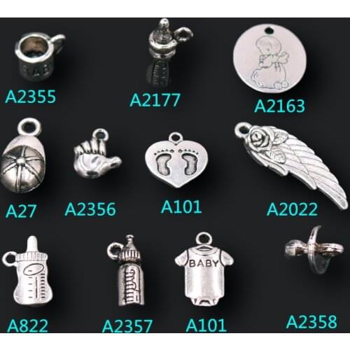 11pcs Mixed Silver Plated Little Angel Supplies Pendants Cute Baby Products Metal Accessories DIY Charms Jewelry Crafts Making