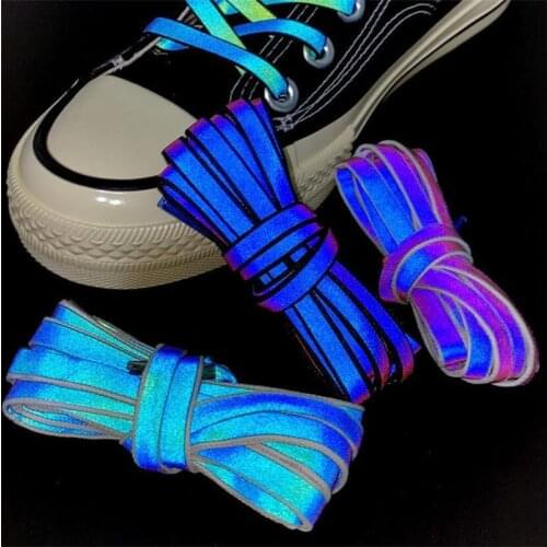 120cm Holographic Reflective Shoelace Rope Women Men Glowing In Dark Shoe Laces For Sneakers Sport Shoes Rope Bootlaces