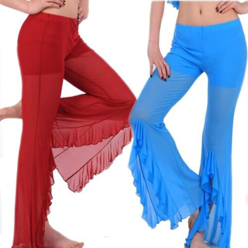 2017 Real Bellydance Dance Costumes Skirt Sale For Square Set Clothes Costume Yarn Lotus Leaf Laciness Trousers K66 Chromophous