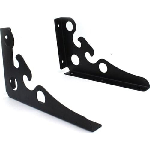 2pcs Black Stainless steel Shelf Bracket L Shape Corner Brace Shelf Right Angle 8 inch Bracket Commodity Furniture Fitting